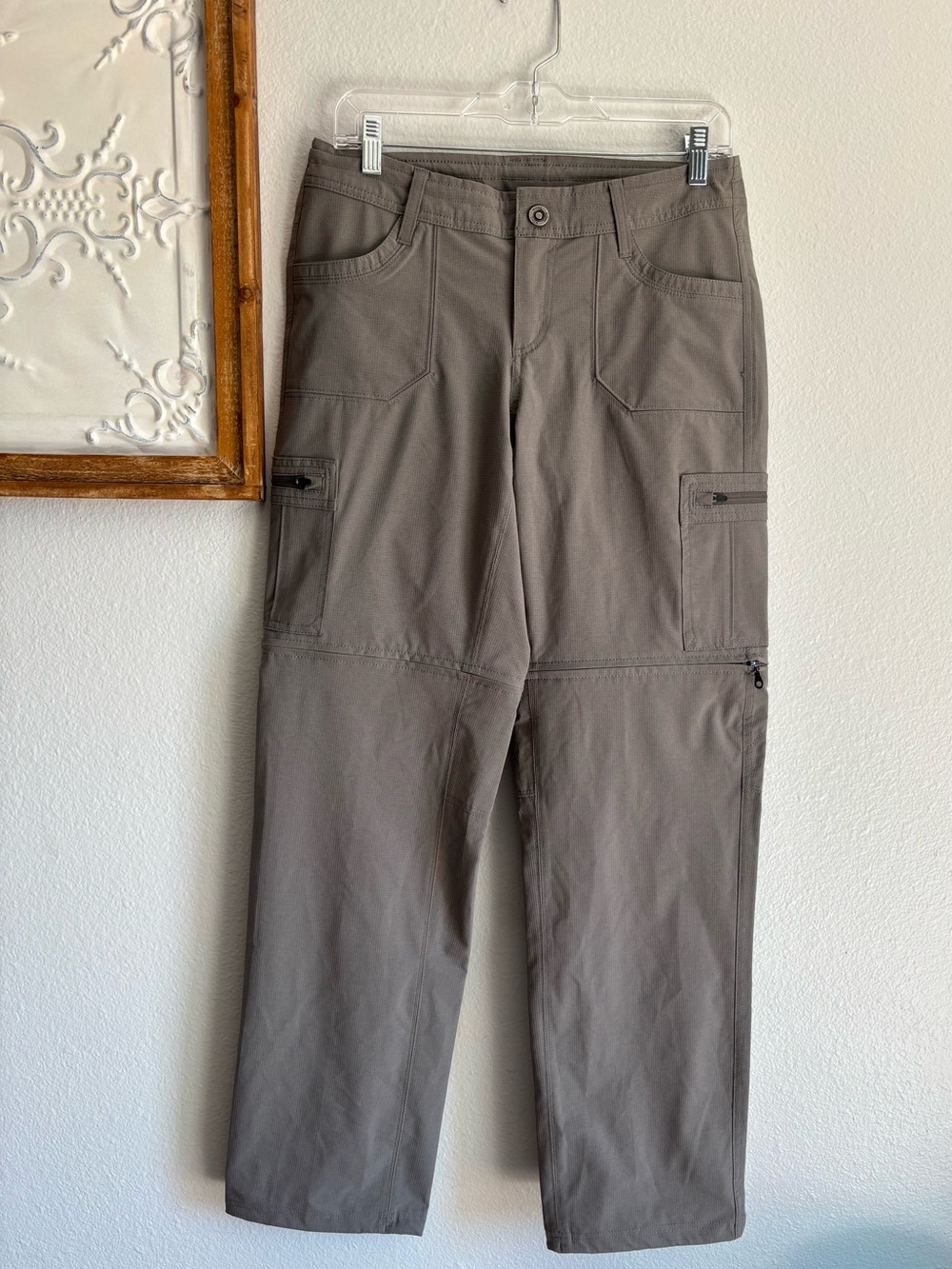 KUHL Women’s Size 8 Regular Gray Cargo Zipper Hiking Pants Pockets RN#108846